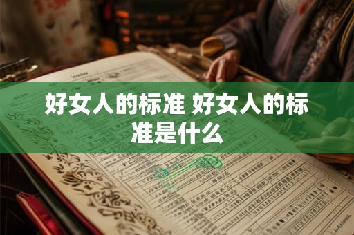 好女人的标准 好女人的标准是什么 好女人的标准 好女人的标准是什么