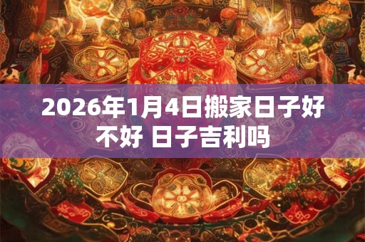 2026年1月4日搬家日子好不好 日子吉利吗