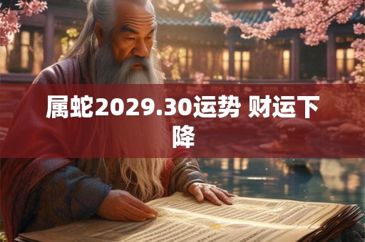 属蛇2029.30运势 财运下降