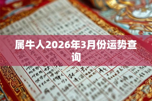 属牛人2026年3月份运势查询
