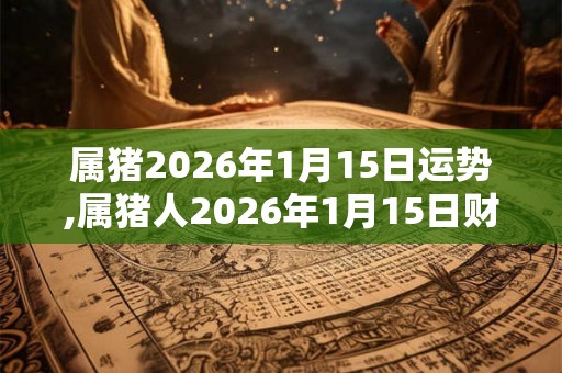 属猪2026年1月15日运势,属猪人2026年1月15日财运,生肖猪2026年1月15日运势
