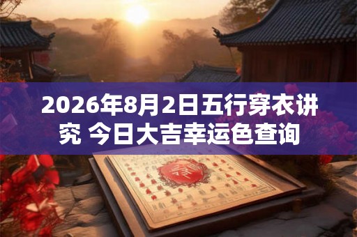 2026年8月2日五行穿衣讲究 今日大吉幸运色查询 2026年8月2日五行穿衣讲究 今日大吉幸运色查询