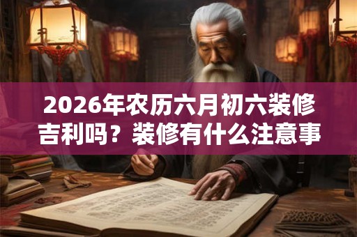 2026年农历六月初六装修吉利吗？装修有什么注意事项？