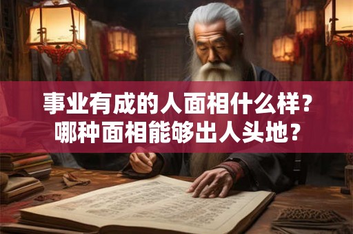 事业有成的人面相什么样？哪种面相能够出人头地？