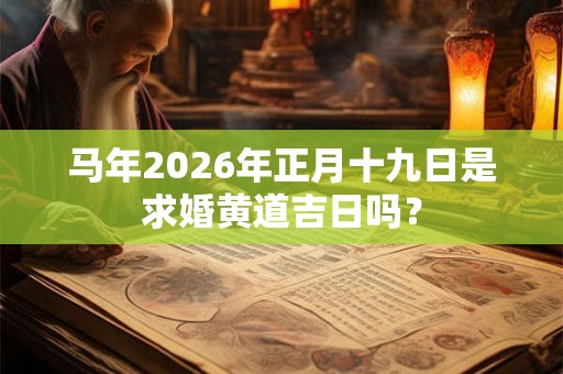 马年2026年正月十九日是求婚黄道吉日吗? 马年2026年正月十九日是求婚黄道吉日吗?
