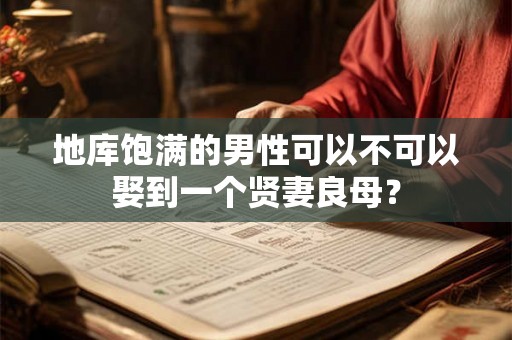 地库饱满的男性可以不可以娶到一个贤妻良母？