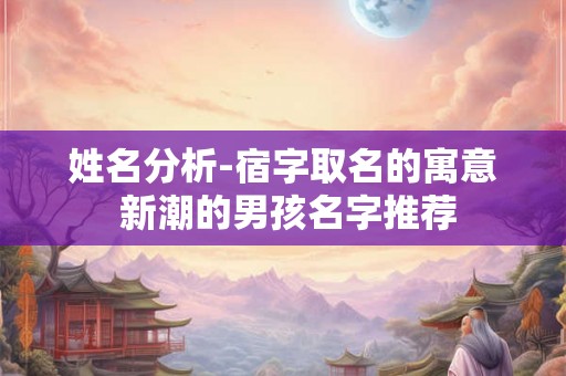 姓名分析-宿字取名的寓意 新潮的男孩名字推荐