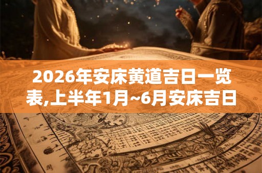 2026年安床黄道吉日一览表,上半年1月~6月安床吉日