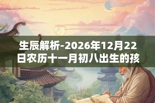 生辰解析-2026年12月22日农历十一月初八出生的孩子八字起名