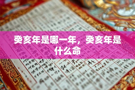 癸亥年是哪一年，癸亥年是什么命