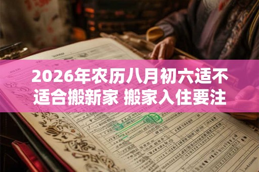 2026年农历八月初六适不适合搬新家 搬家入住要注意什么
