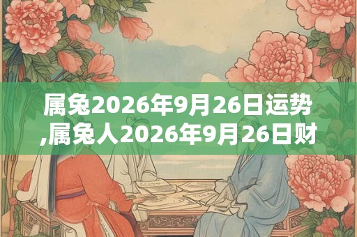 属兔2026年9月26日运势,属兔人2026年9月26日财运,生肖兔2026年9月26日运势