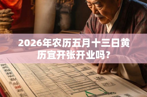 2026年农历五月十三日黄历宜开张开业吗？