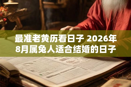 最准老黄历看日子 2026年8月属兔人适合结婚的日子一览表
