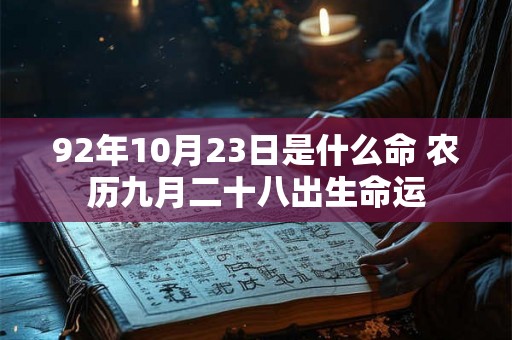 92年10月23日是什么命 农历九月二十八出生命运 92年10月23日是什么命 农历九月二十八出生命运