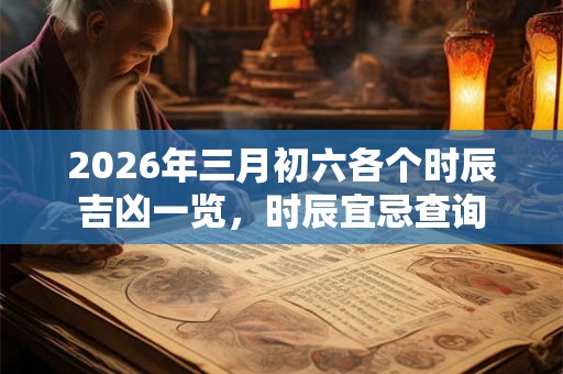 2026年三月初六各个时辰吉凶一览，时辰宜忌查询