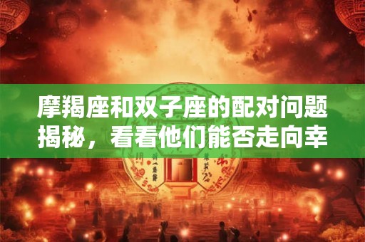 摩羯座和双子座的配对问题揭秘,看看他们能否走向幸福? 摩羯座和双子座的配对问题揭秘,看看他们能否走向幸福?