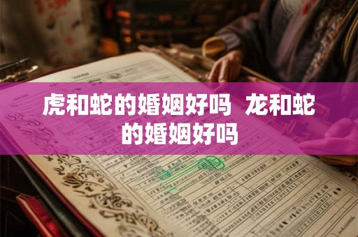 虎和蛇的婚姻好吗  龙和蛇的婚姻好吗