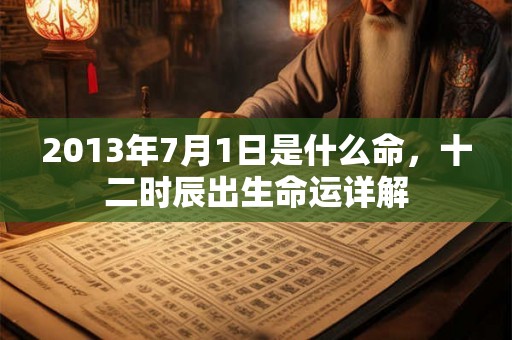 2013年7月1日是什么命，十二时辰出生命运详解