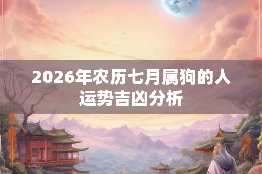 2026年农历七月属狗的人运势吉凶分析