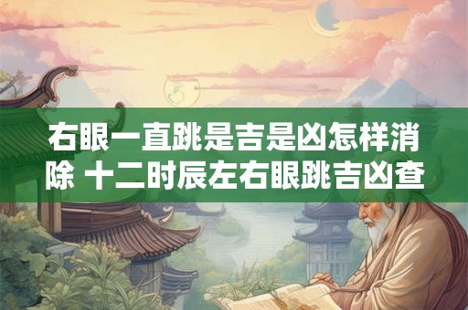右眼一直跳是吉是凶怎样消除 十二时辰左右眼跳吉凶查询