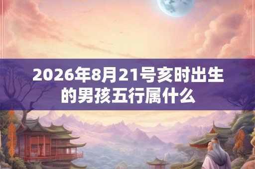 2026年8月21号亥时出生的男孩五行属什么