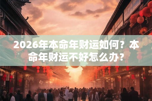2026年本命年财运如何?本命年财运不好怎么办? 2026年本命年财运如何?本命年财运不好怎么办?