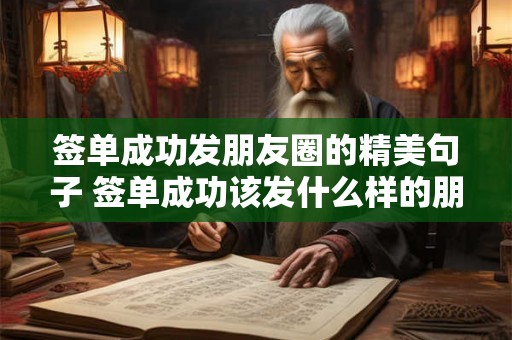 签单成功发朋友圈的精美句子 签单成功该发什么样的朋友圈