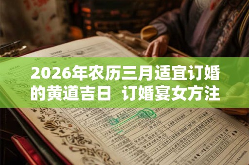 2026年农历三月适宜订婚的黄道吉日  订婚宴女方注意事项