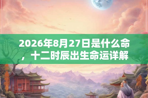 2026年8月27日是什么命，十二时辰出生命运详解