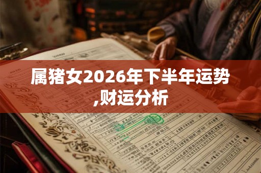 属猪女2026年下半年运势,财运分析 属猪女2026年下半年运势,财运分析