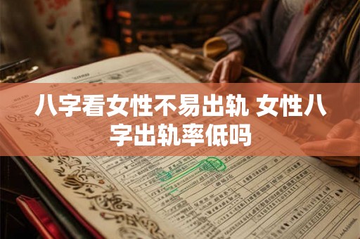 八字看女性不易出轨 女性八字出轨率低吗