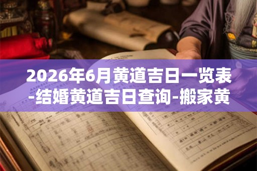 2026年6月黄道吉日一览表-结婚黄道吉日查询-搬家黄道吉日盘点