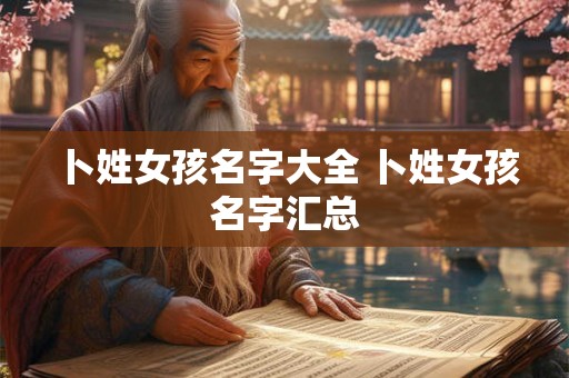 卜姓女孩名字大全 卜姓女孩名字汇总