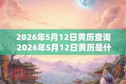 2026年5月12日黄历查询 2026年5月12日黄历是什么