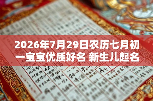 2026年7月29日农历七月初一宝宝优质好名 新生儿起名小窍门 2026年7月29日农历七月初一宝宝优质好名 新生儿起名小窍门