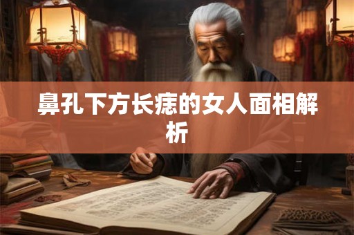 鼻孔下方长痣的女人面相解析