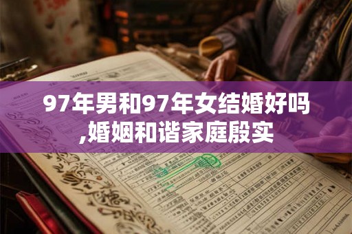 97年男和97年女结婚好吗,婚姻和谐家庭殷实