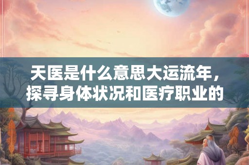 天医是什么意思大运流年,探寻身体状况和医疗职业的预示 天医是什么意思大运流年,探寻身体状况和医疗职业的预示