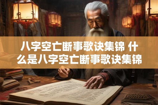 八字空亡断事歌诀集锦 什么是八字空亡断事歌诀集锦