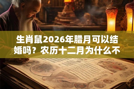 生肖鼠2026年腊月可以结婚吗？农历十二月为什么不结婚？
