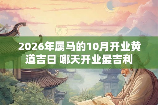 2026年属马的10月开业黄道吉日 哪天开业最吉利