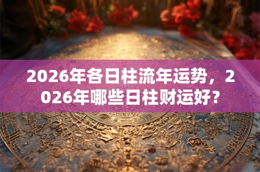2026年各日柱流年运势，2026年哪些日柱财运好？