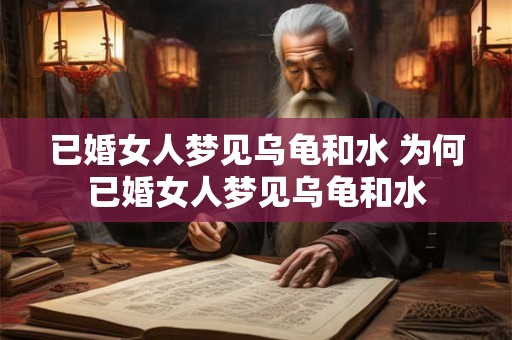 已婚女人梦见乌龟和水 为何已婚女人梦见乌龟和水