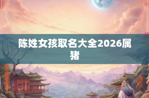 陈姓女孩取名大全2026属猪