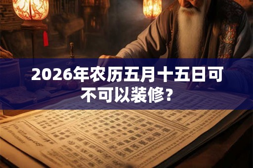 2026年农历五月十五日可不可以装修？