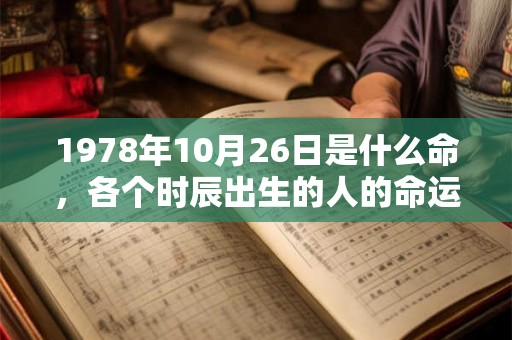 1978年10月26日是什么命，各个时辰出生的人的命运