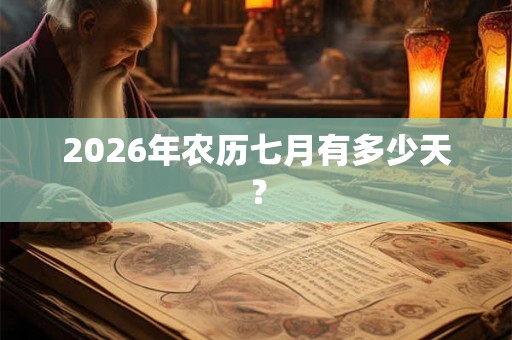 2026年农历七月有多少天？