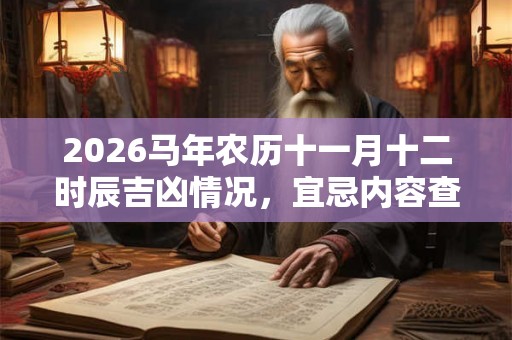 2026马年农历十一月十二时辰吉凶情况，宜忌内容查询