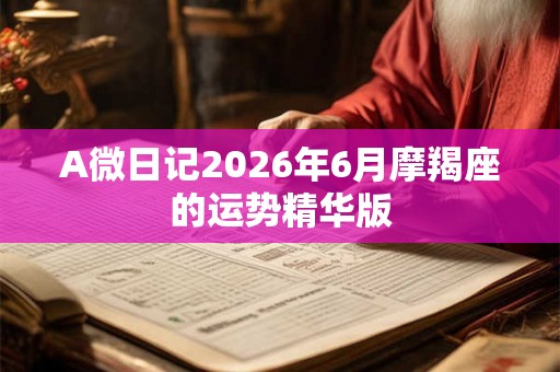 A微日记2026年6月摩羯座的运势精华版